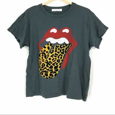 Daydreamer Rolling Stones Leopard Tongue Tee Blac… - image 1