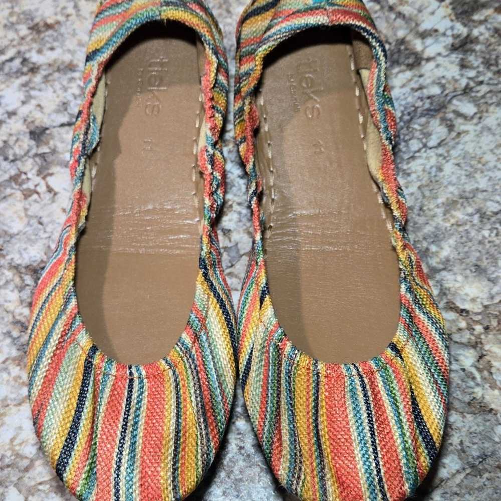 Tieks sunset stripe vegan flats, size 11 - image 2