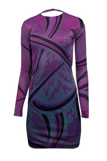 Emilio Pucci - Purple & Black Print Open Back Long