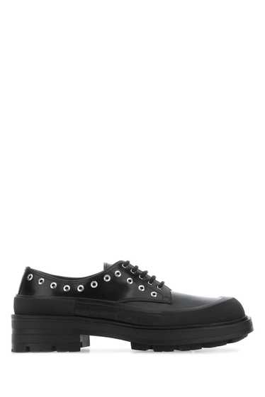 Black Leather Lace-Up Shoes