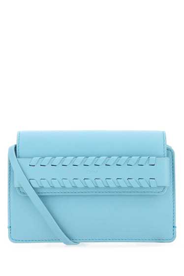 Light Blue Leather Mony Crossbody Bag