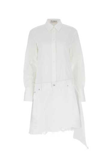 White Poplin And Denim Dress - image 1