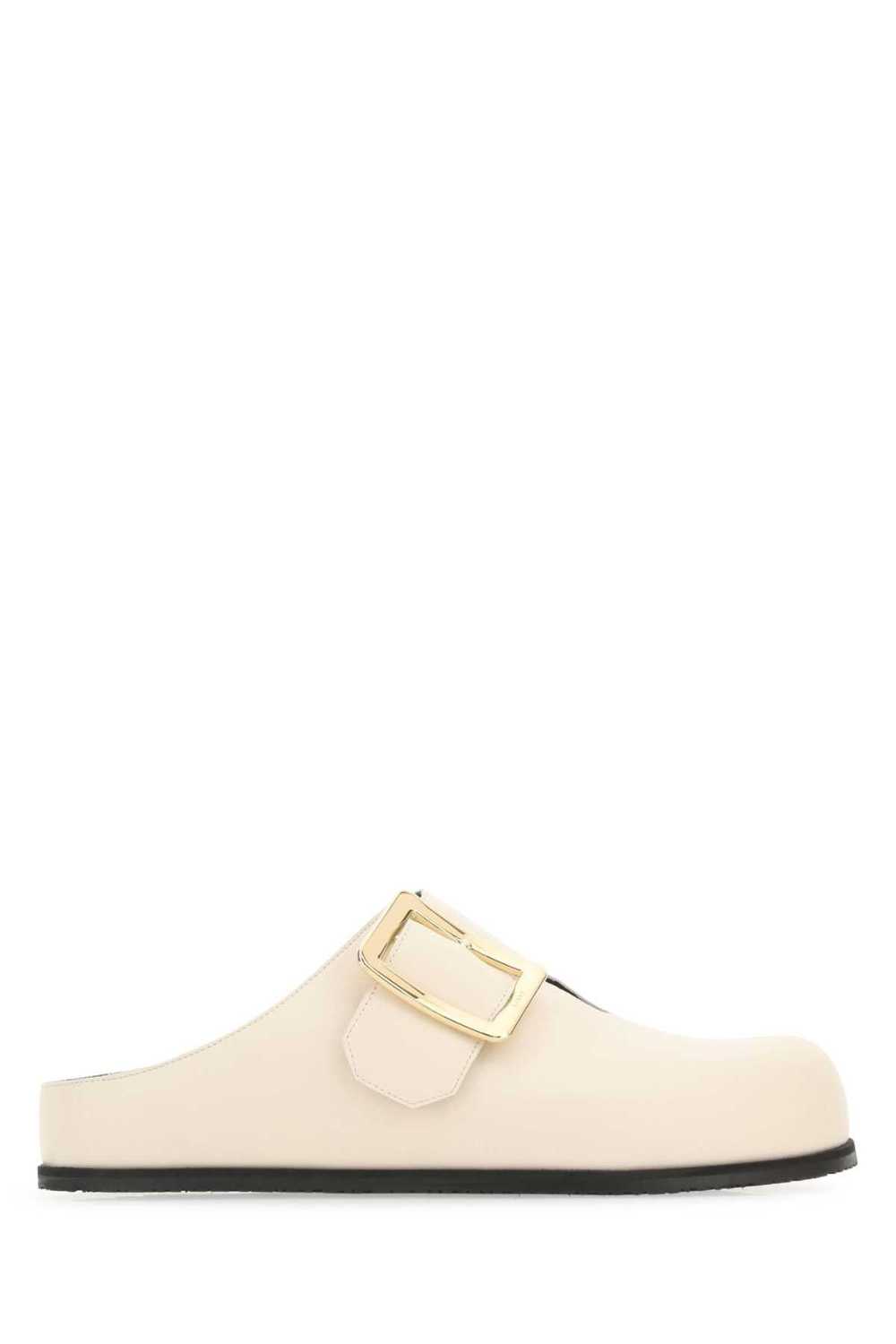 Ivory Leather Lulu Slippers - image 1