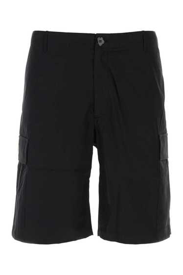 Black Cotton Bermuda Shorts