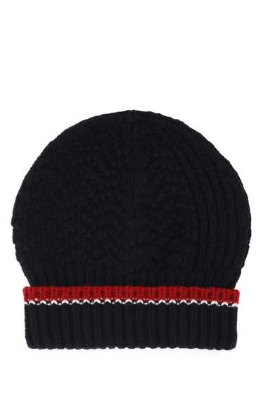 Navy Blue Wool Beanie Hat