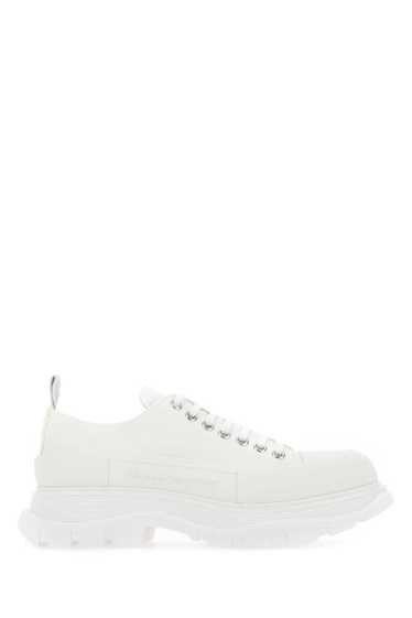 White Canvas Tread Slick Sneakers