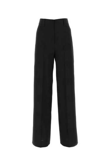 Black Wool Blend Wide-Leg Pant - image 1