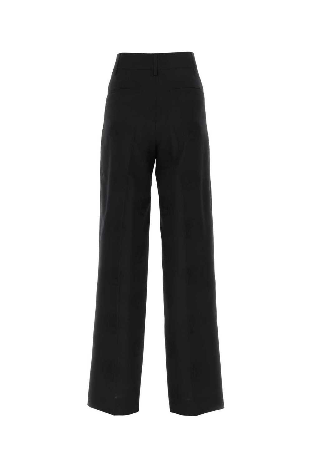 Black Wool Blend Wide-Leg Pant - image 2