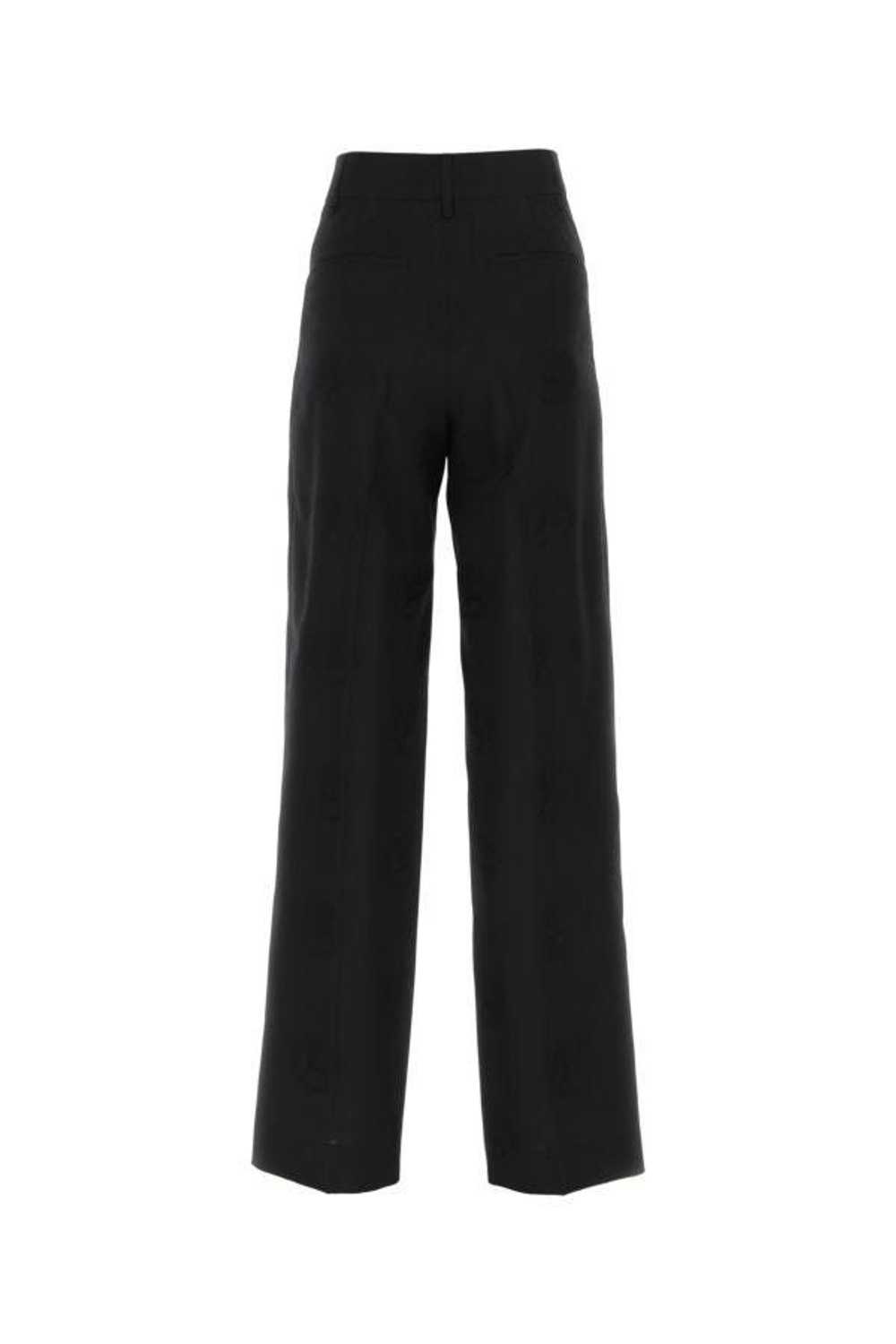 Black Wool Blend Wide-Leg Pant - image 4