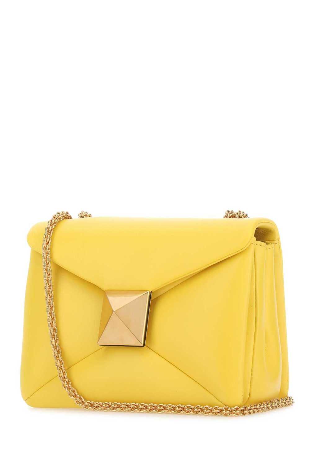 Yellow Nappa Leather One Stud Shoulder Bag - image 2