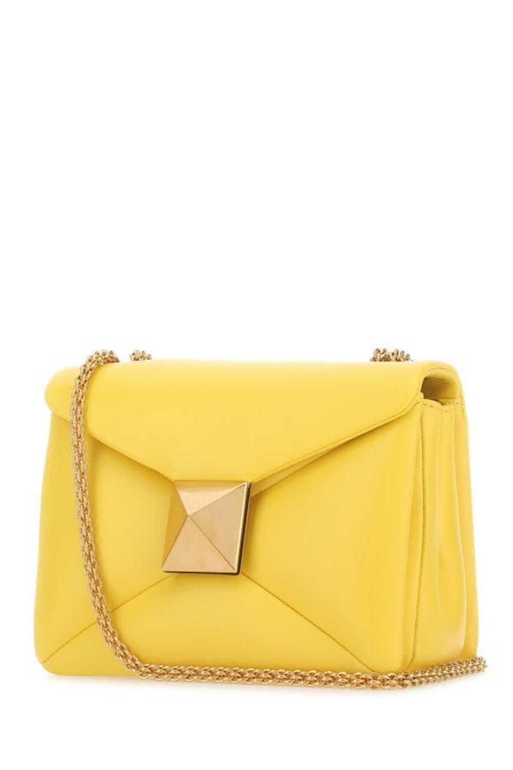 Yellow Nappa Leather One Stud Shoulder Bag - image 4