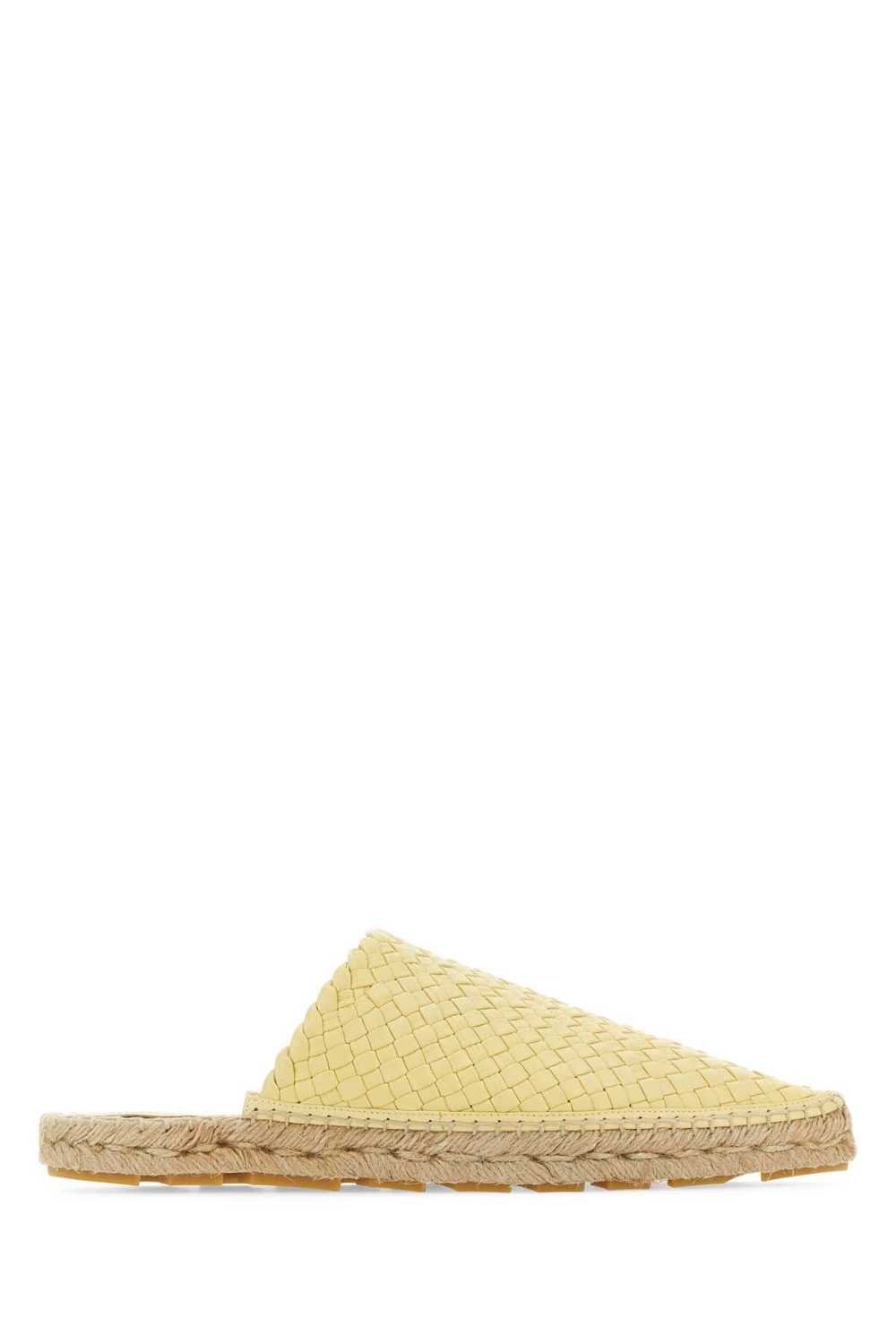 Pastel Yellow Nappa Leather Intreccio Espadrilles - image 1