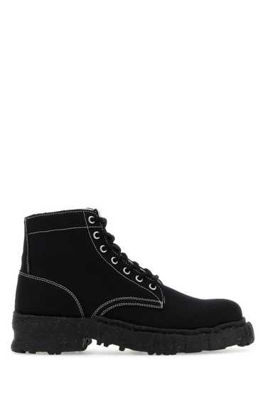 Black Canvas Ankle Boots