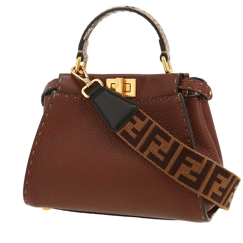 Fendi Peekaboo ISeeU handbag in brown grained lea… - image 5