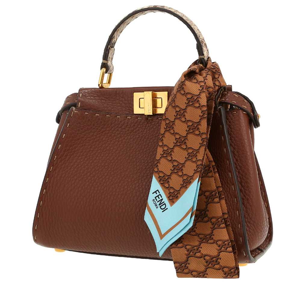 Fendi Peekaboo ISeeU handbag in brown grained lea… - image 6