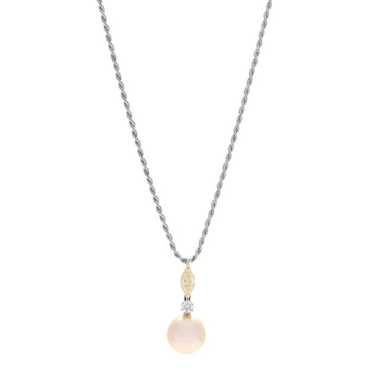 DAMIANI 18K White Gold Yellow Diamond Pearl Drop … - image 1