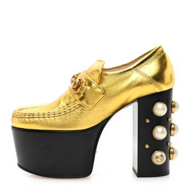 GUCCI Malaga Kid Pearl Studded Vegas Platform Loa… - image 1