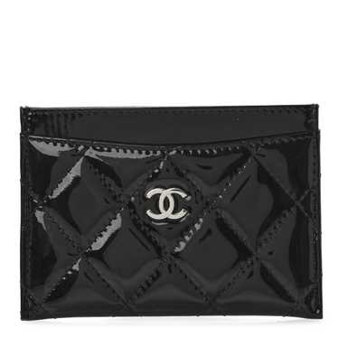 CHANEL Patent Calfskin Quilted Card Holder Black - image 1