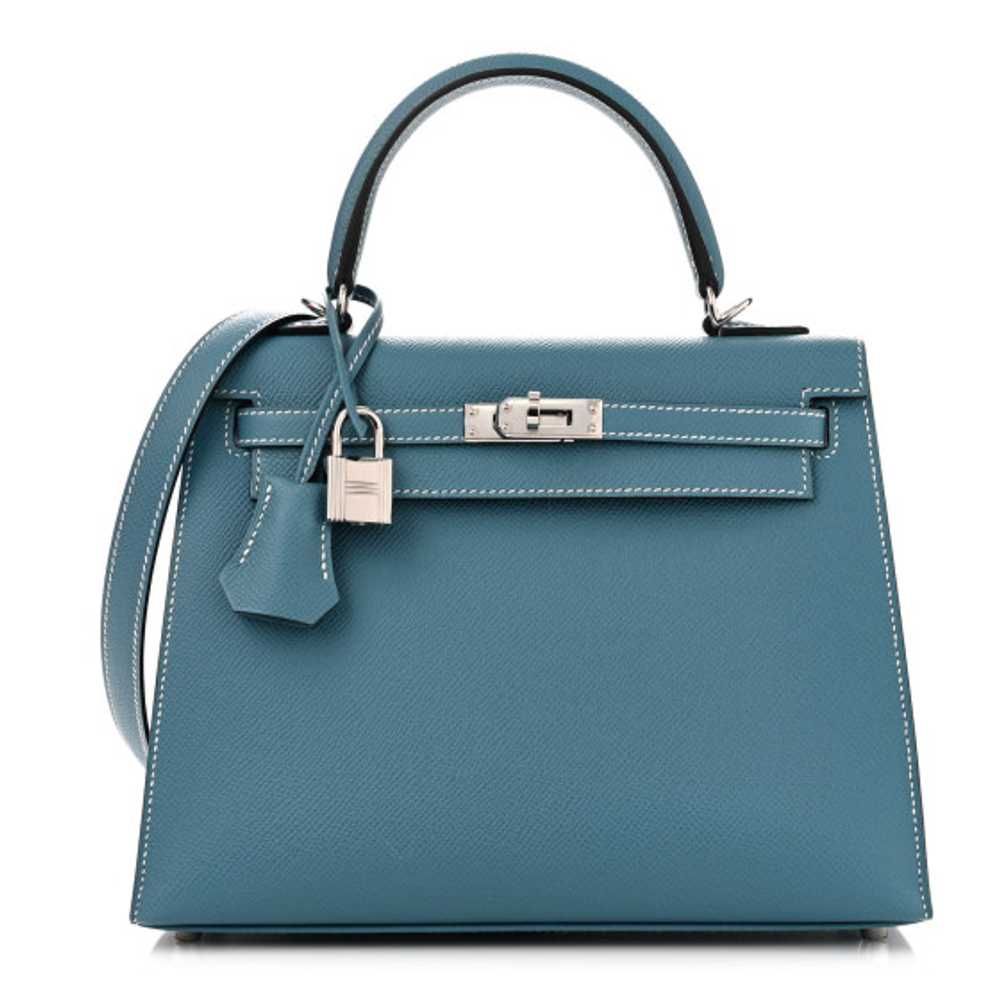 HERMES Epsom Kelly Sellier 25 New Blue Jean - image 1