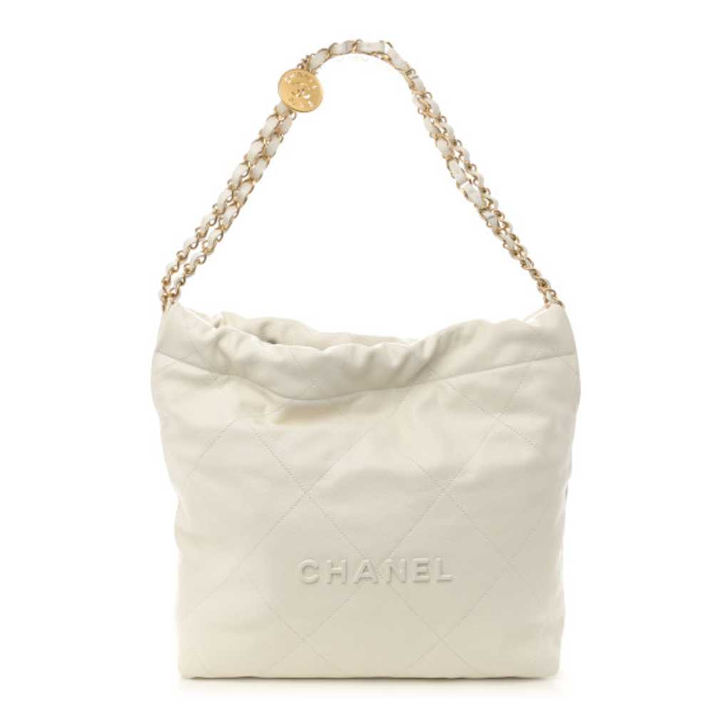 CHANEL Shiny Caviar Quilted Monochrome Small Chan… - image 1