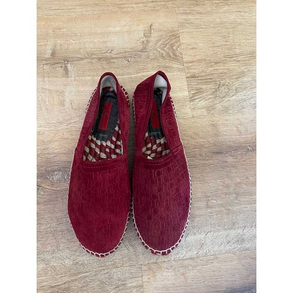 EUC Carolina Herrera Burgundy Suede Monogram Espa… - image 8