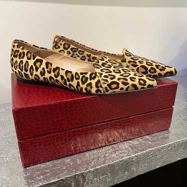 Tamara Mellon Grace Leopard Calf Hair Flats Sz. 3… - image 1