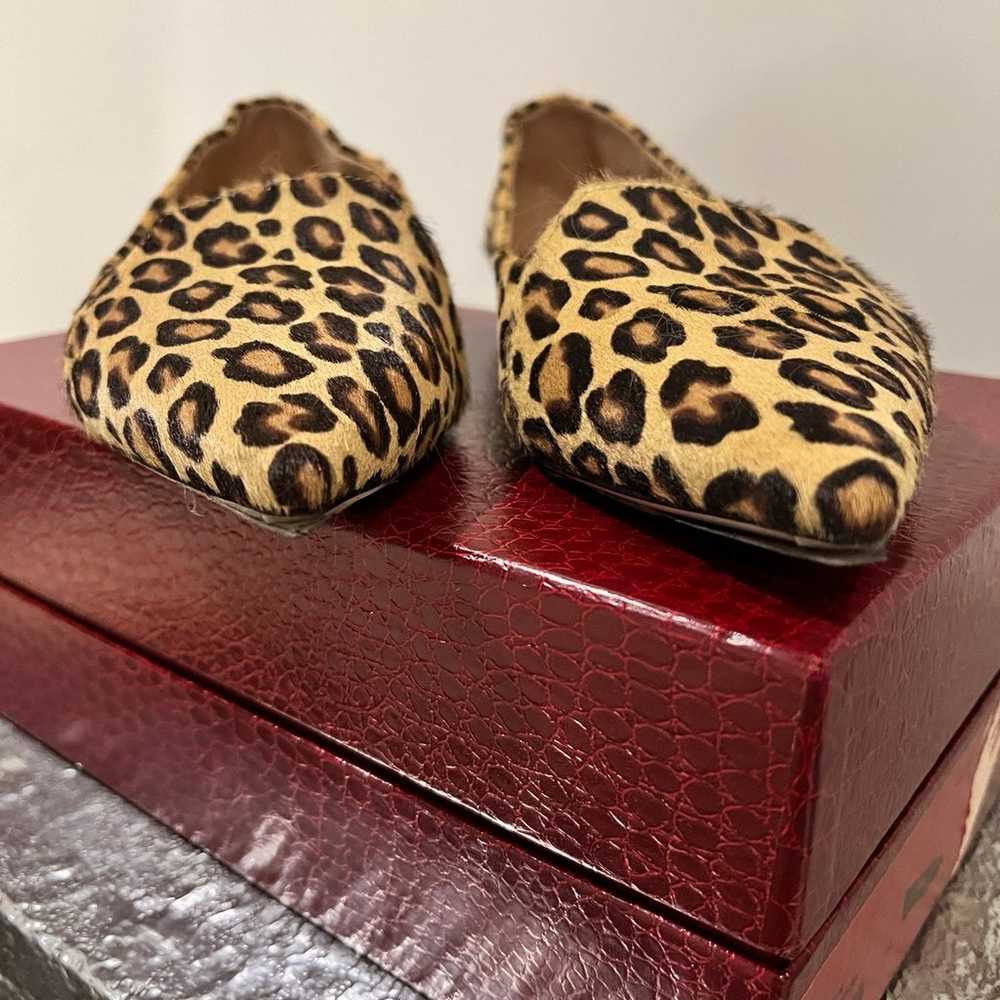 Tamara Mellon Grace Leopard Calf Hair Flats Sz. 3… - image 3