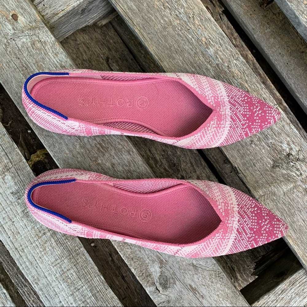 Rothy’s Pink Plaid The Point Flats Limited Editio… - image 2