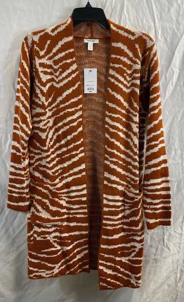 NWT Nine West Womens Brown Printed Knit Open Fron… - image 1