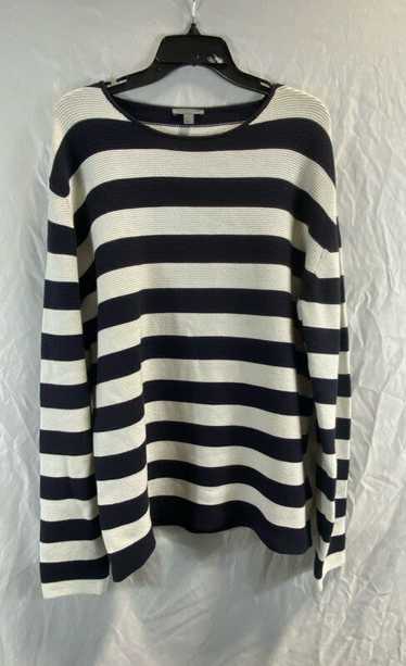 COS Womens Black White Striped Cotton Knit Long Sl