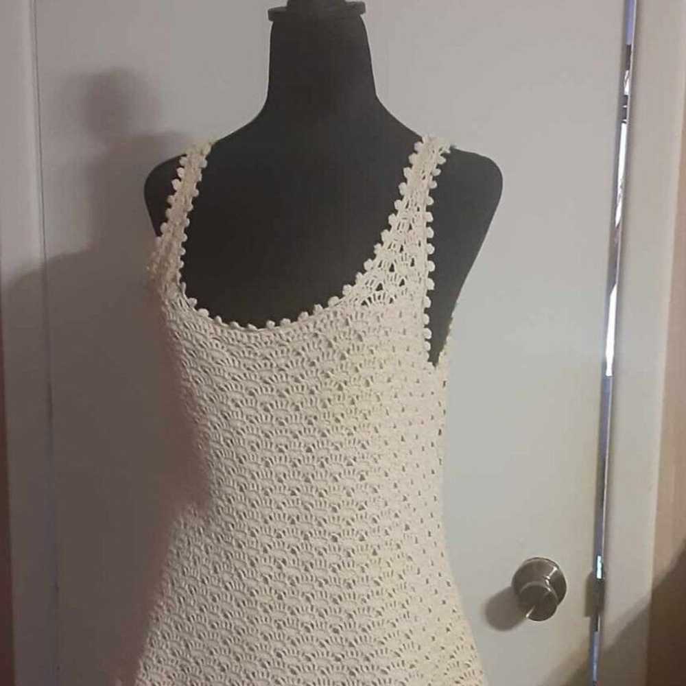 WHITE STAG Women's Crochet Tank Tops Tan and Crea… - image 3