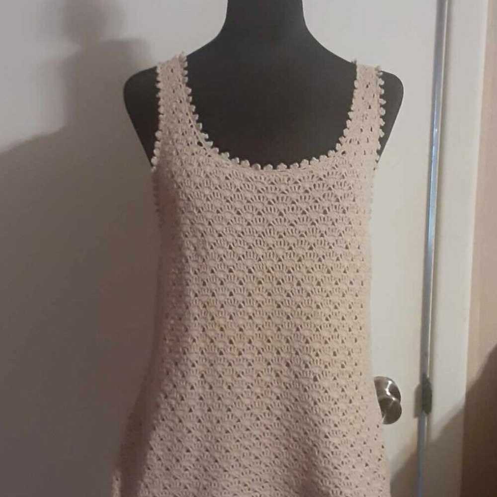 WHITE STAG Women's Crochet Tank Tops Tan and Crea… - image 4