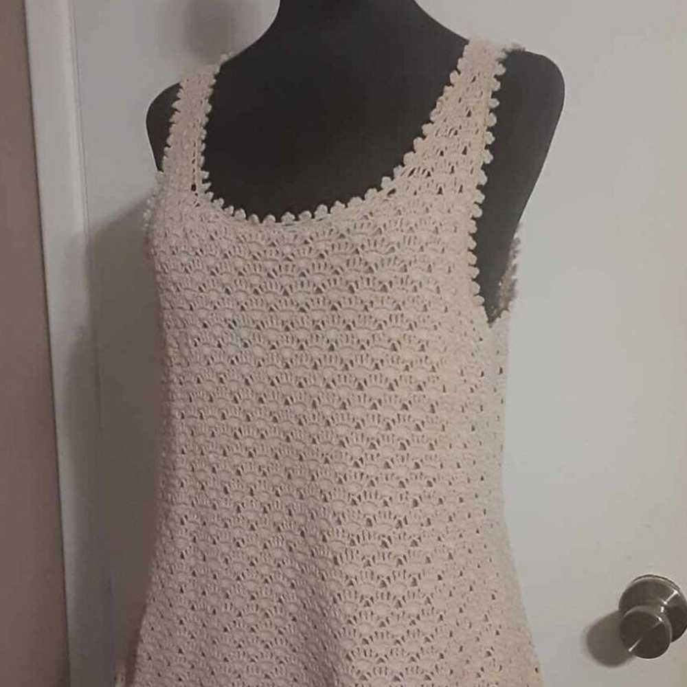 WHITE STAG Women's Crochet Tank Tops Tan and Crea… - image 5