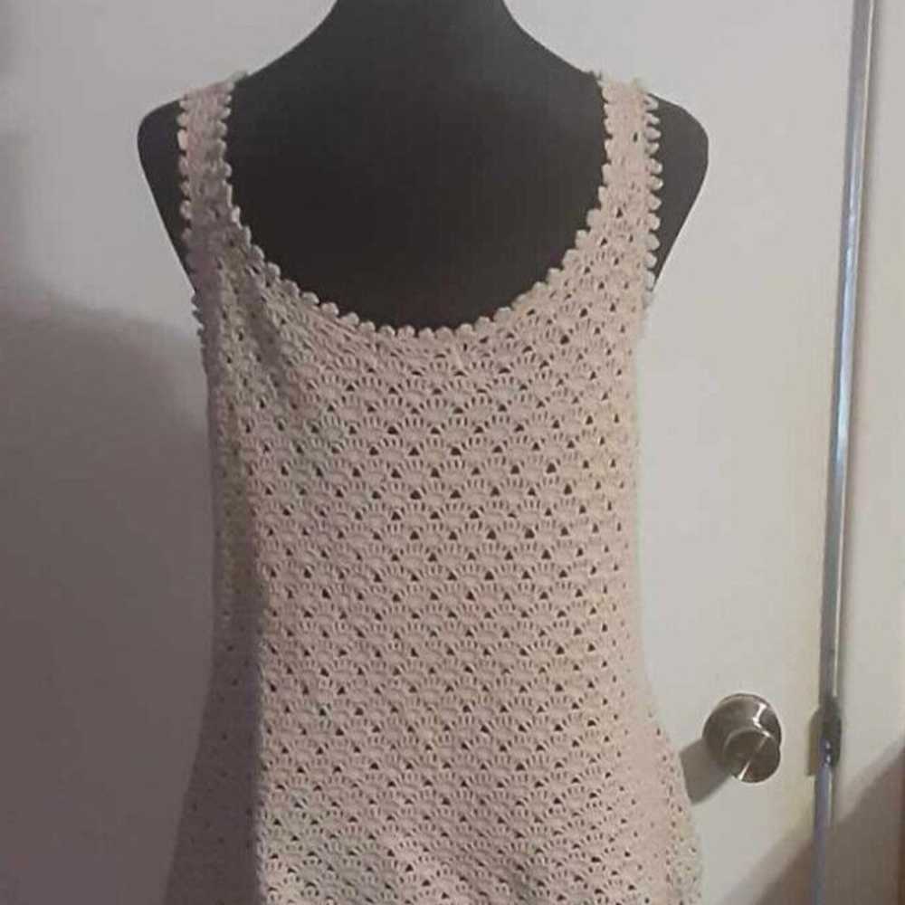 WHITE STAG Women's Crochet Tank Tops Tan and Crea… - image 6