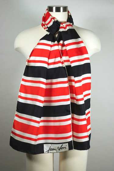 Jean Louis designer silk scarf 1960s stripes print