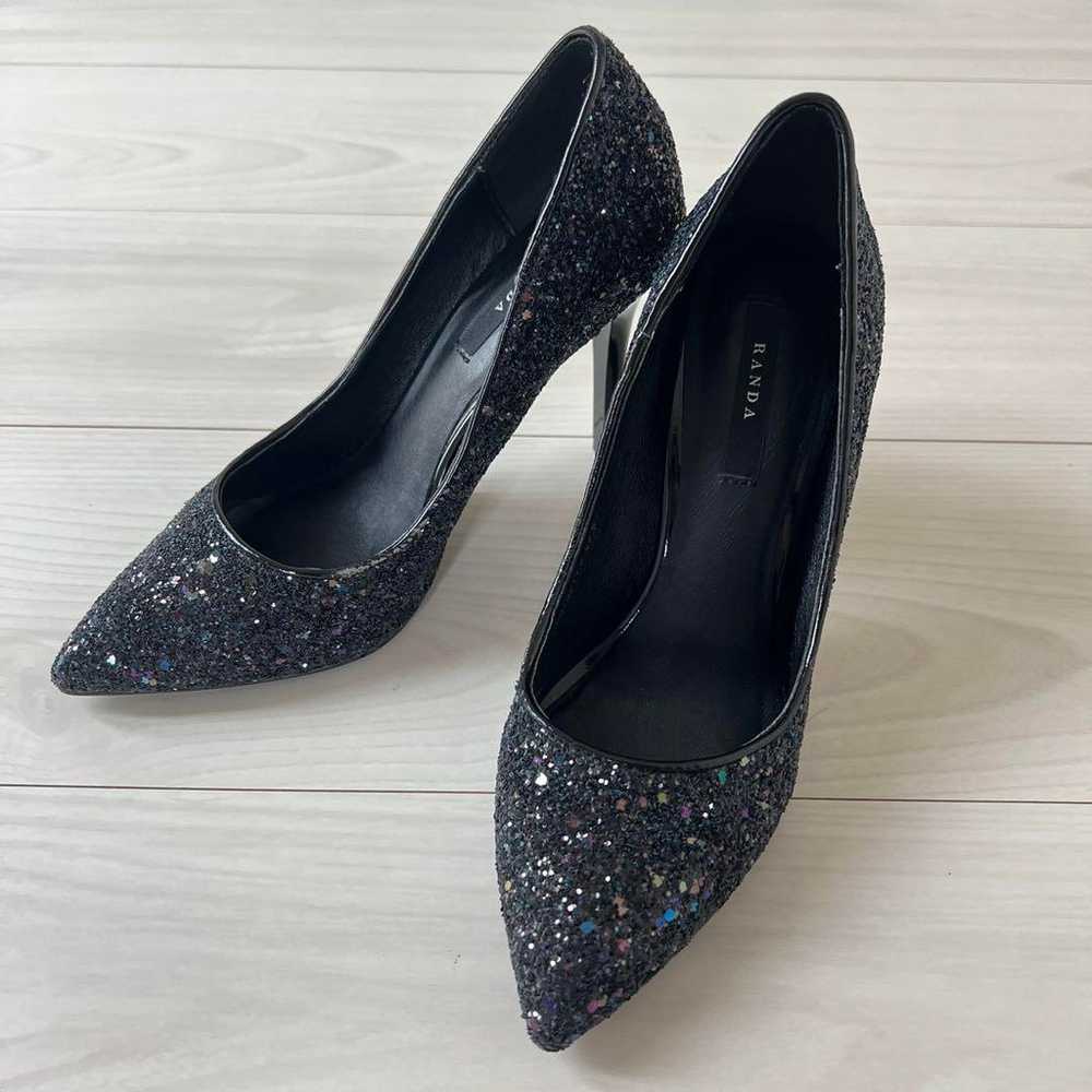 RANDA 22.5cm Black Glitter High Heel Pumps - image 1