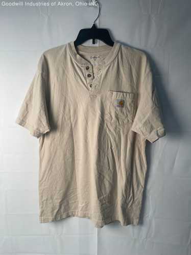 Gently Loved Carhartt Men's Beige Polo Shirt, Sz. 