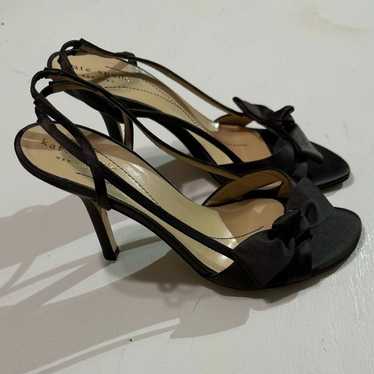 KATE SPADE BLACK SATIN  Lover SLINGBACK  BOW HEEL… - image 1