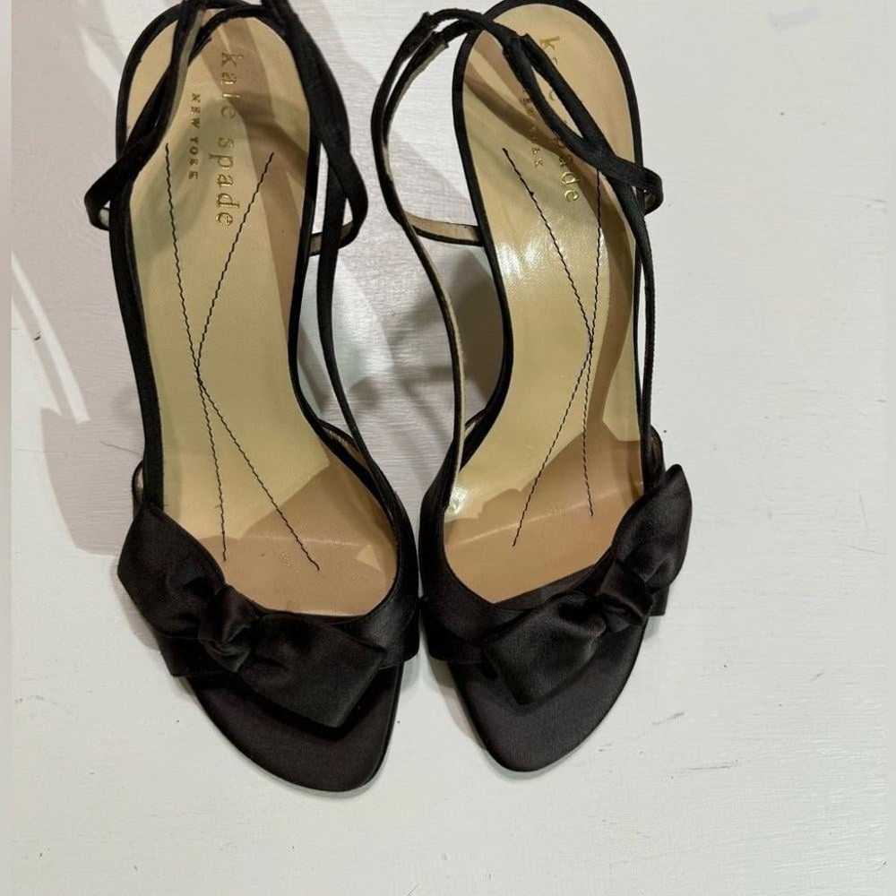 KATE SPADE BLACK SATIN  Lover SLINGBACK  BOW HEEL… - image 3