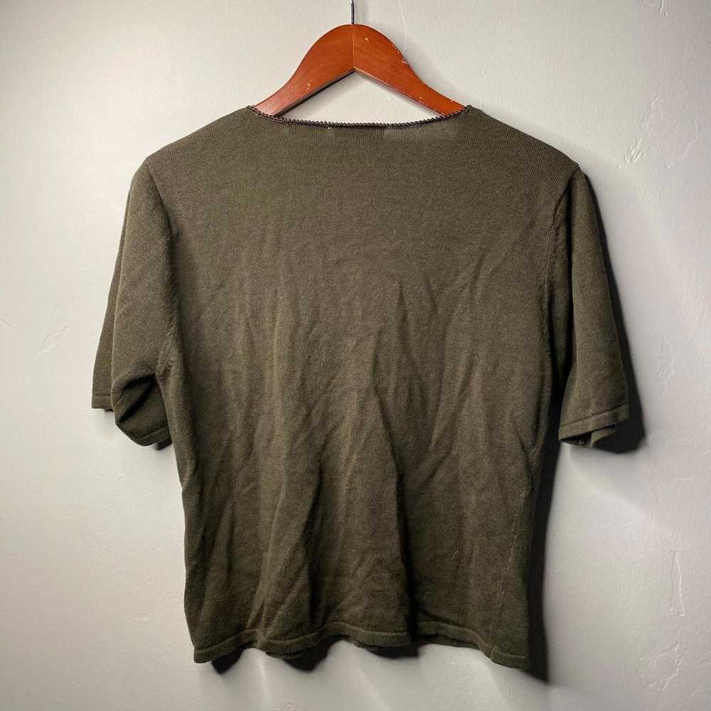 Vintage Dark Green Blouse Size Medium - image 2