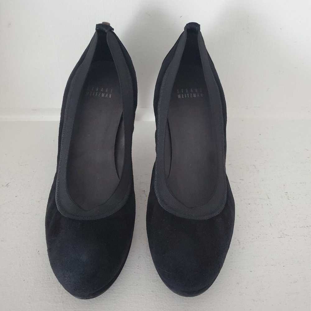 STUART WEITZMAN Pumps Womens 8.5 Black Suede Leat… - image 2