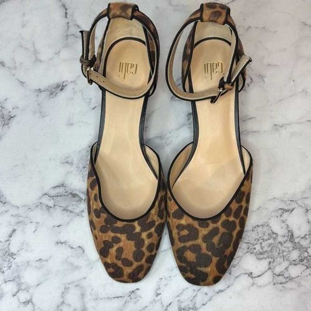 Cabi Kiki Leopard Print Ankle Strap Heels 8 - image 2