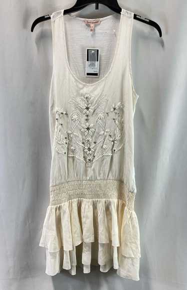 NWT Juicy Couture Womens White Silk Embroidered Ru