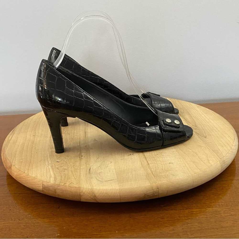 Stuart Weitzman Patent Leather Crocodile Embossed… - image 1