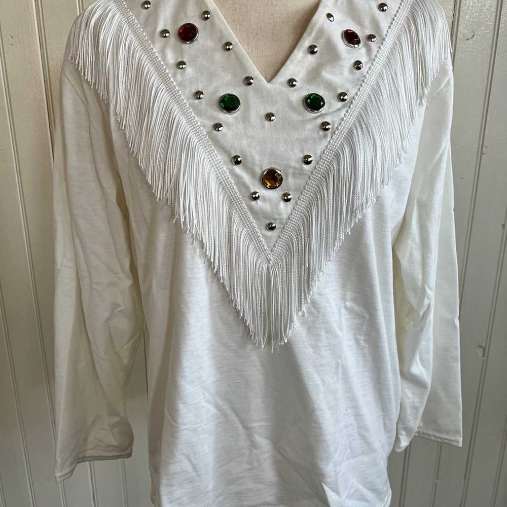 Vintage Sassa Fringe and Rhinestone Western Style… - image 1