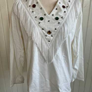 Vintage Sassa Fringe and Rhinestone Western Style… - image 1