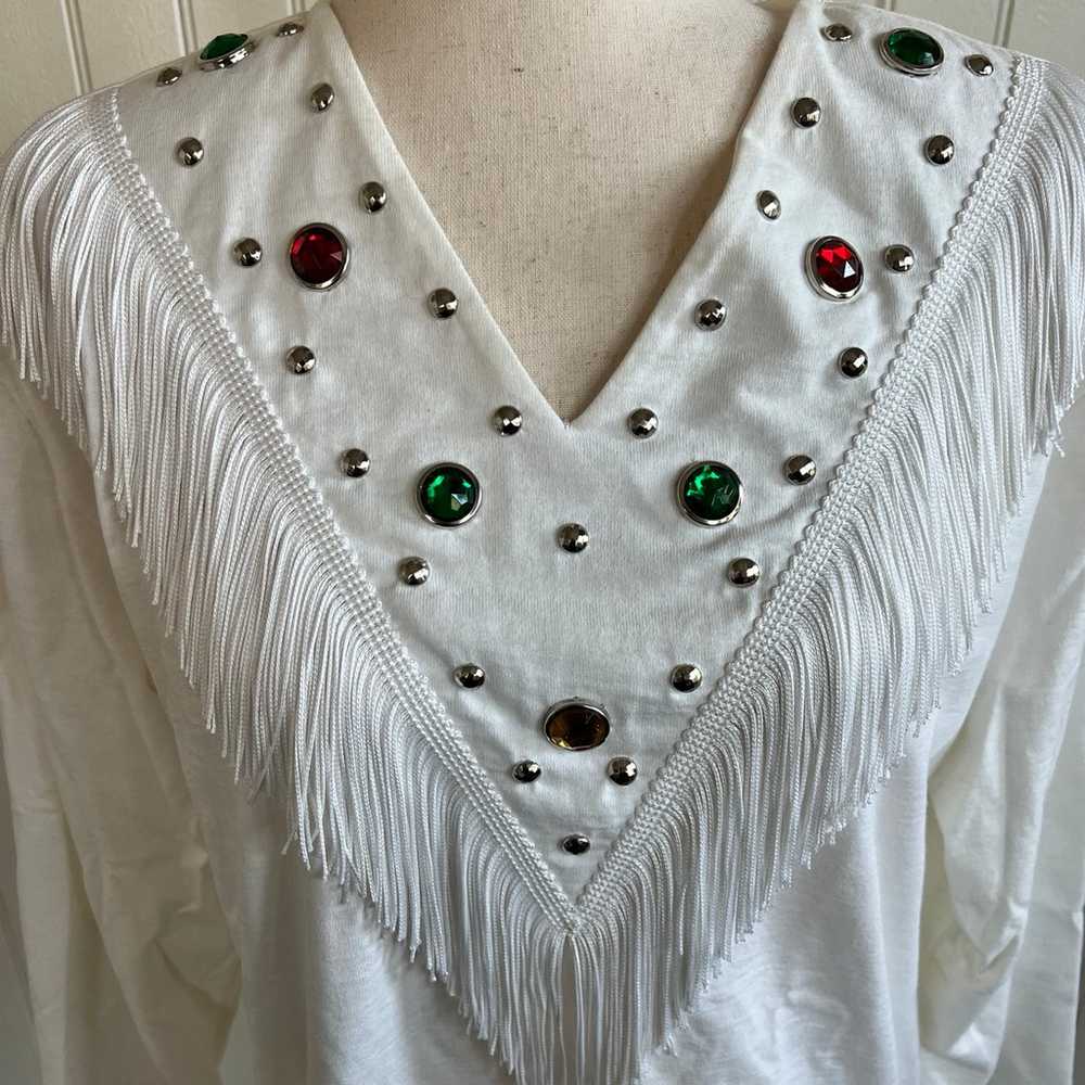 Vintage Sassa Fringe and Rhinestone Western Style… - image 2