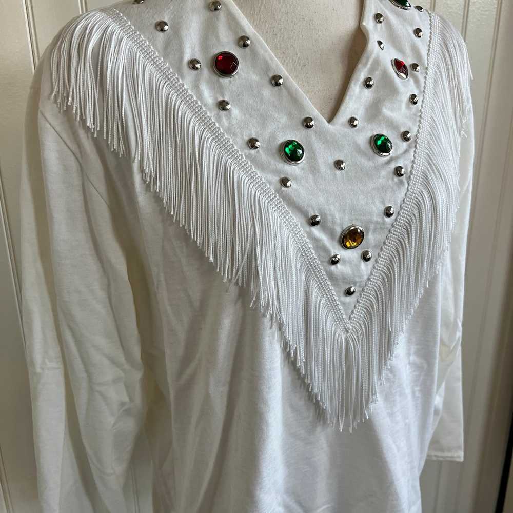 Vintage Sassa Fringe and Rhinestone Western Style… - image 3