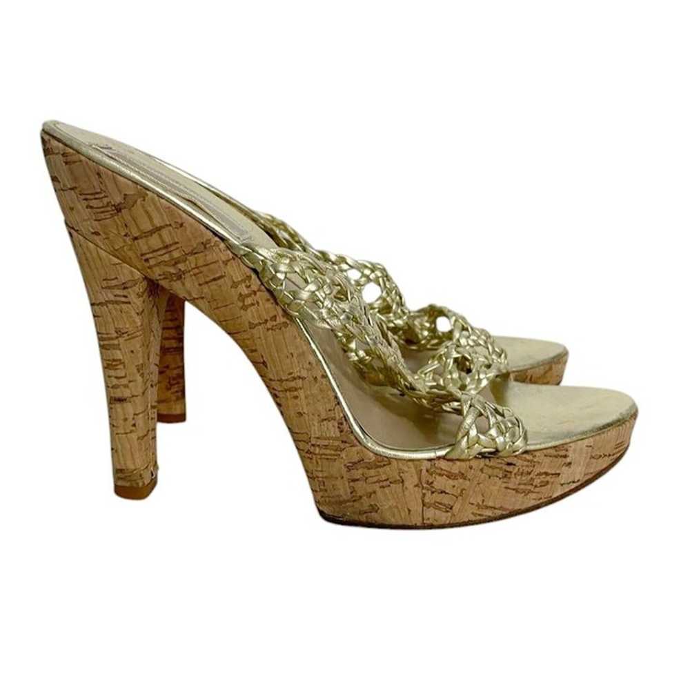 Michael Kors Size 7.5 Gold Cork Heel Sandals Plat… - image 7