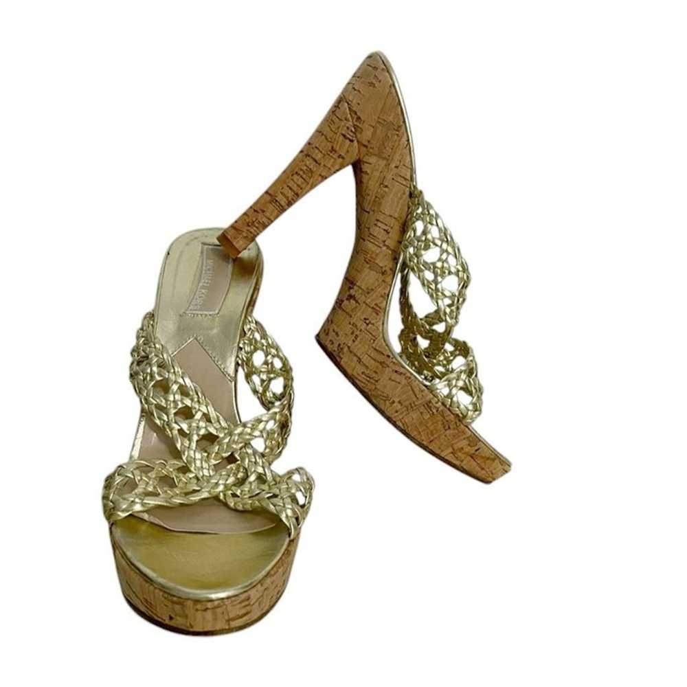 Michael Kors Size 7.5 Gold Cork Heel Sandals Plat… - image 8